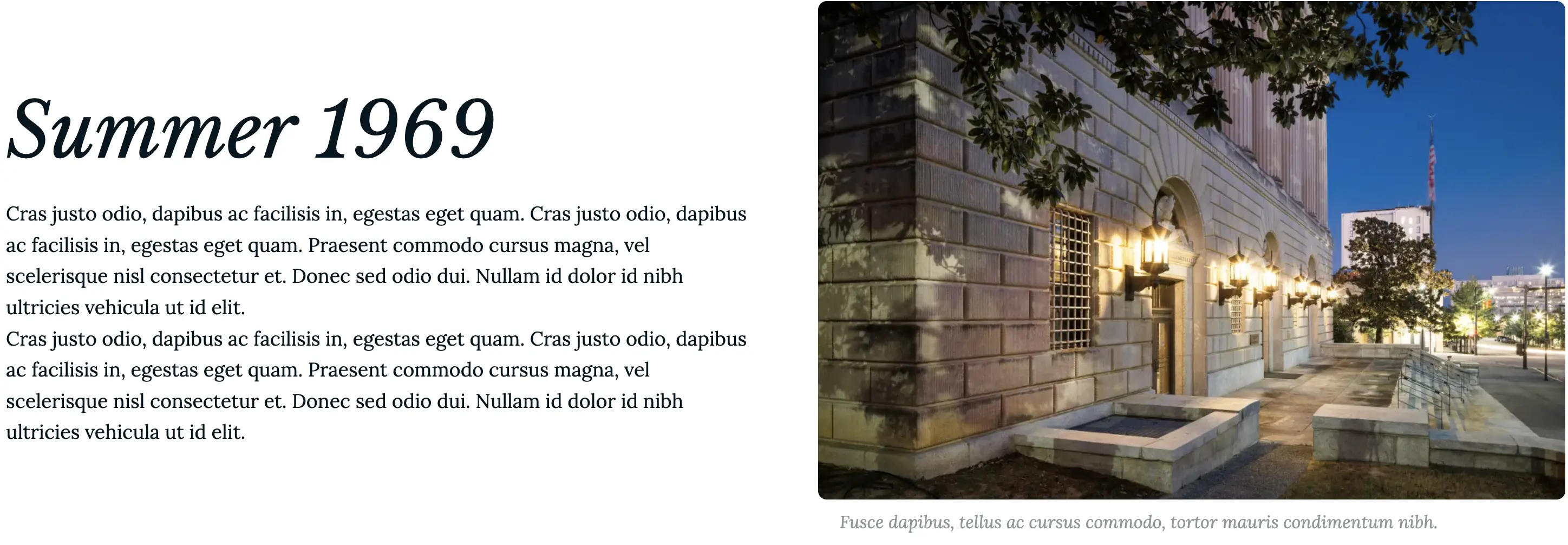 Card with with image and text side by side