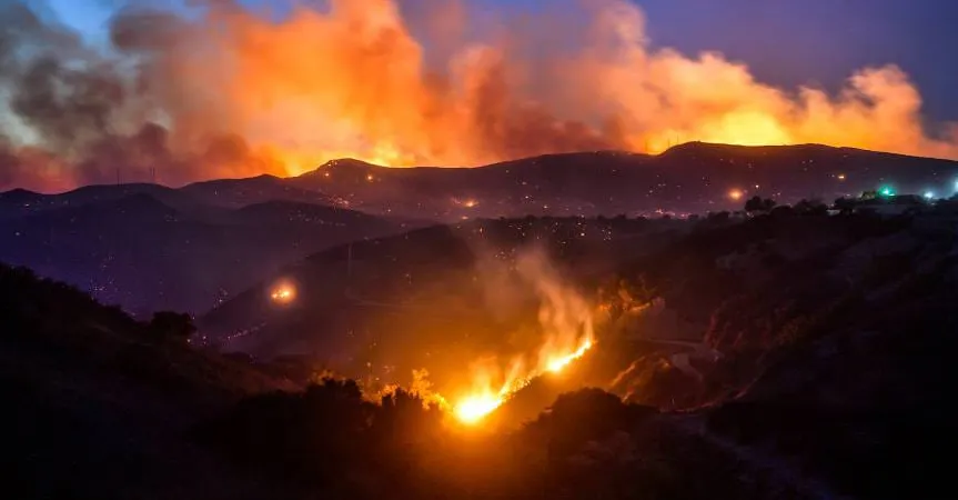 Hills in flames