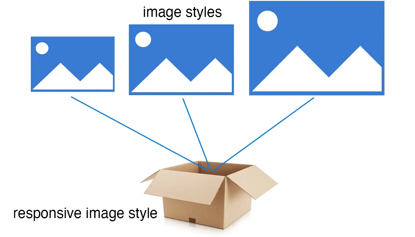 Three images stored in a box
