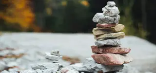 Rocks stack from big to small