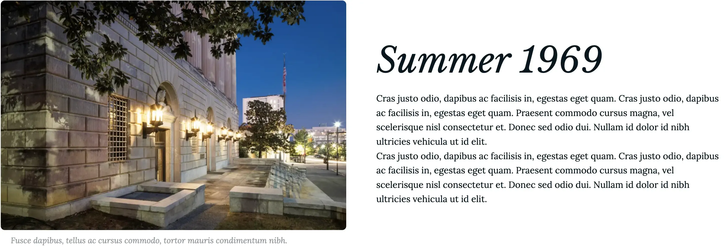 Card with with image and text side by side